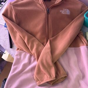 The North Face Pink and Tan Fleece Jacket